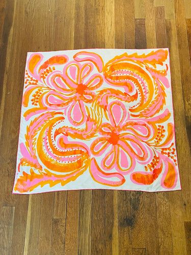 Vera Pink and Orange Floral Scarf